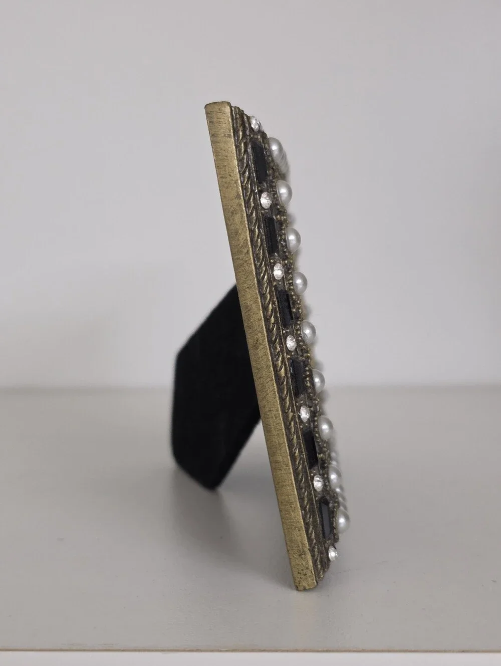 Ashleigh Manor Pewter Pearl Jeweled Picture Frame
